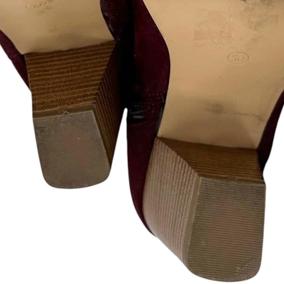 Faux Suede Heeled Ankle Boots Booties Charlotte Russe Haro Dark Wine Women’s 10 - Picture 7 of 10